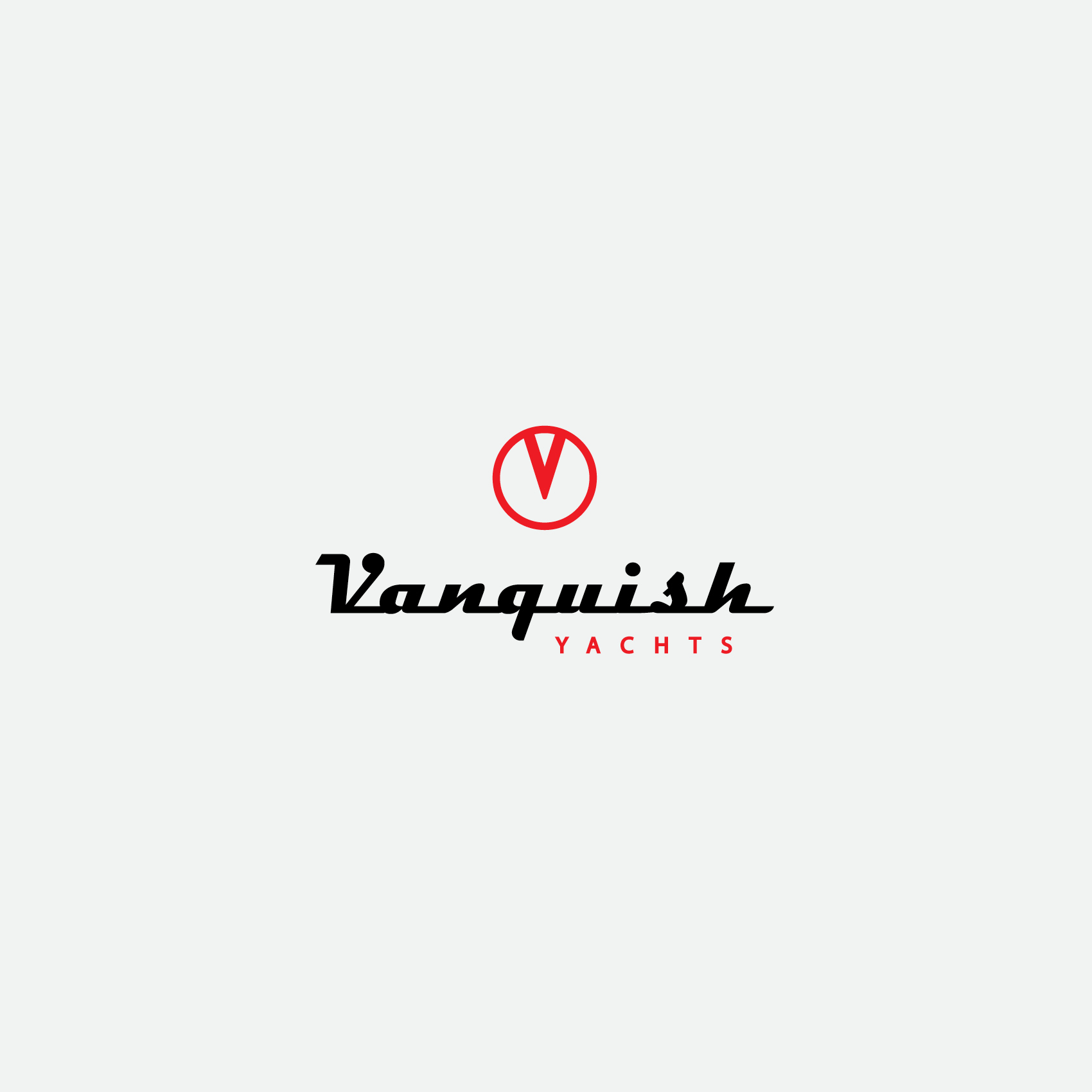The Vanquish Yachts logo - black on white