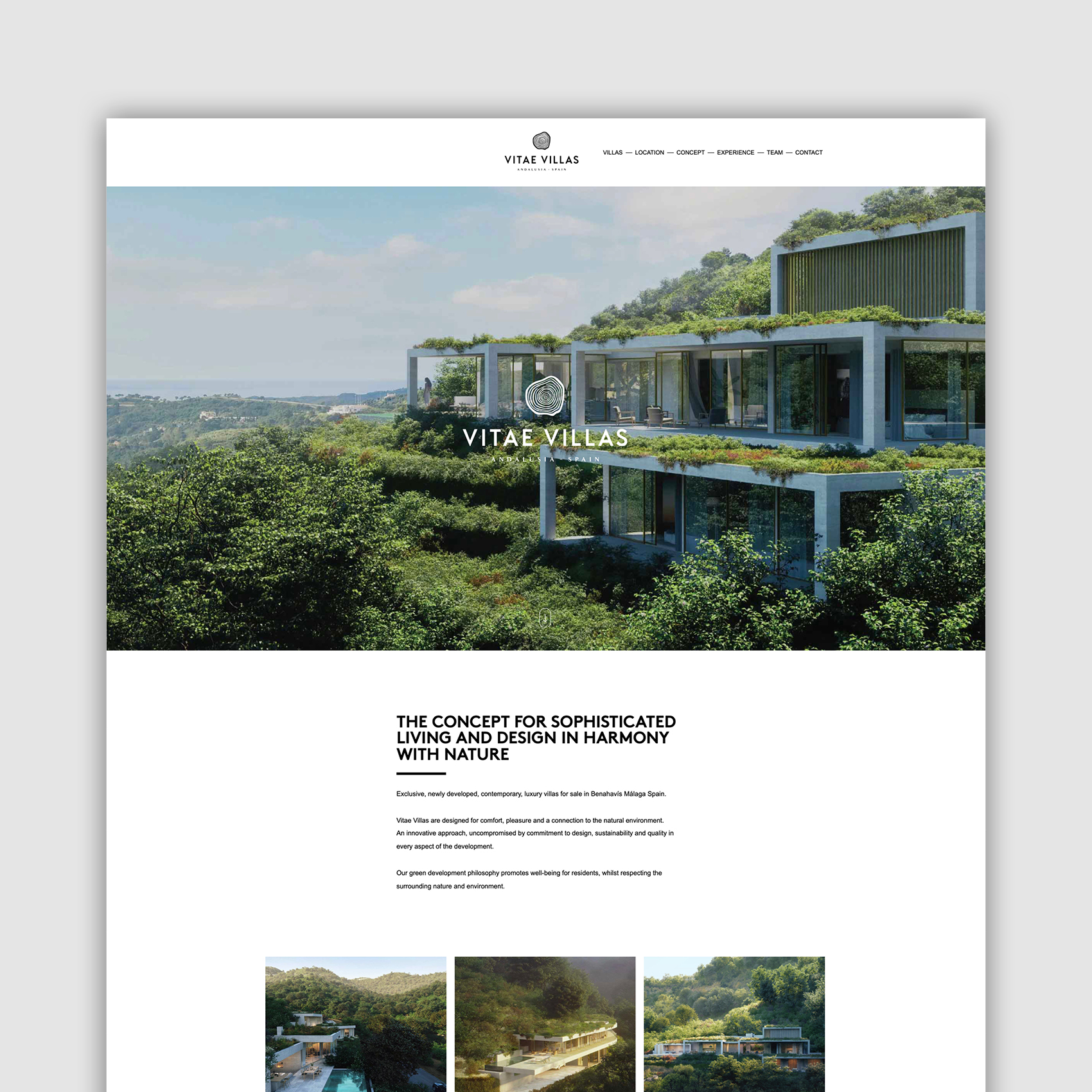 Vitae Villas website design